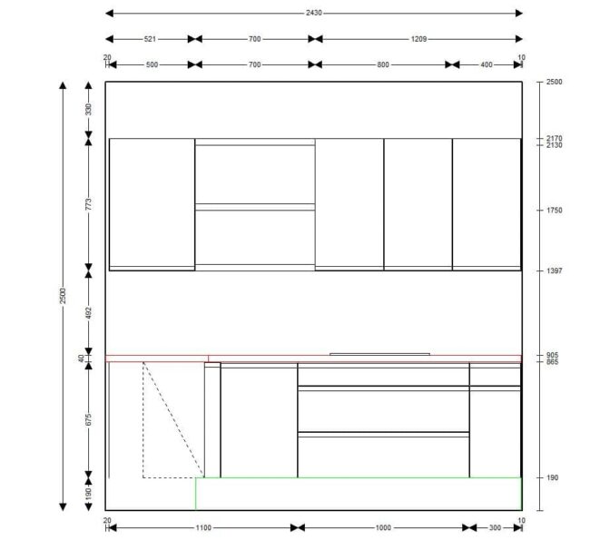 završeni projekt 8655998000, kuhinja po mjeri, model Granada