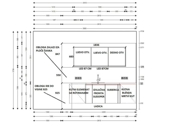 završeni projekt 9653675000, kuhinja po mjeri, model Granada ZID01