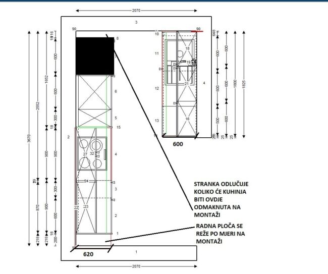 završeni projekt 9668774000, kuhinja Granada TLOCRT