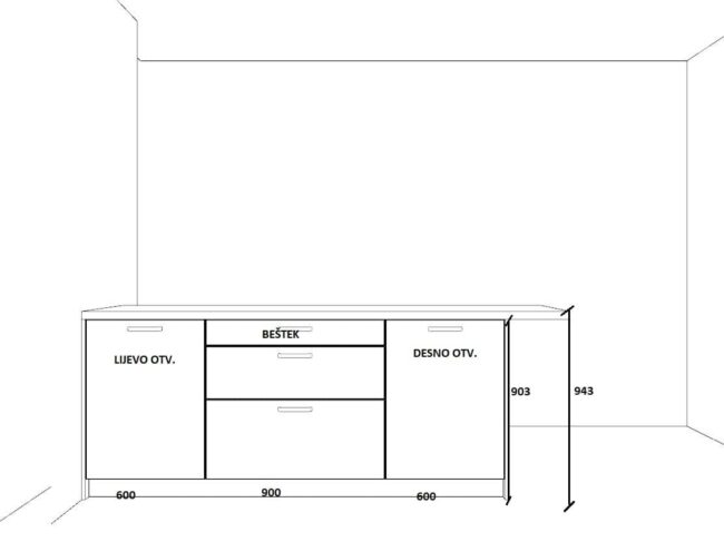 završeni projekt 9651918000, kuhinja po mjeri, model LaCorte OTOK