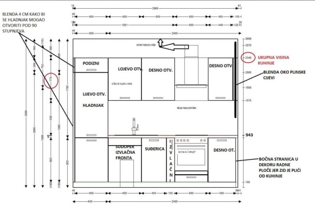 završeni projekt 9651918000, kuhinja po mjeri, model LaCorte ZID01