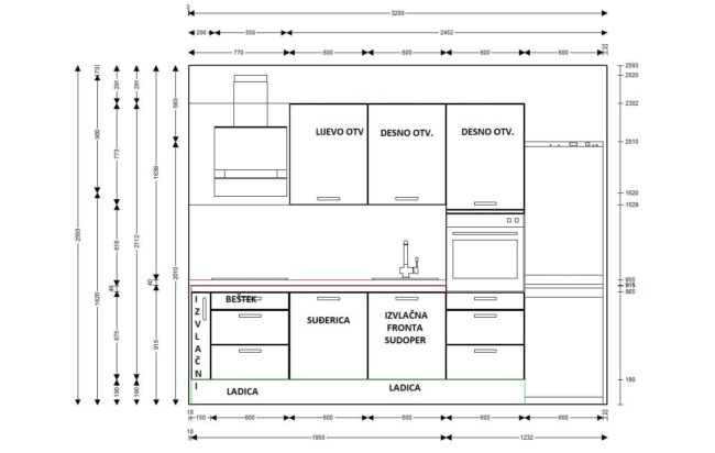ZID01završeni projekt 9647200000, kuhinja po mjeri, model Living ZID01