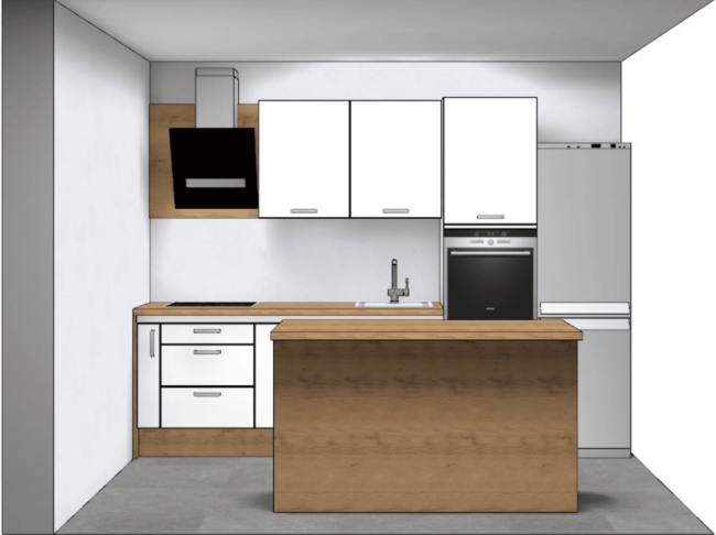 završeni projekt 9647200000, kuhinja po mjeri, model Living