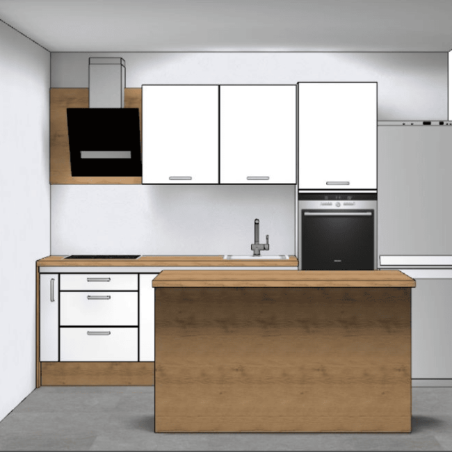 završeni projekt 9647200000, kuhinja po mjeri, model Living