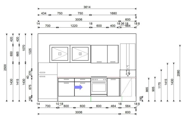 završeni projekt 9665062000, kuhinja po mjeri, model Living ZID01
