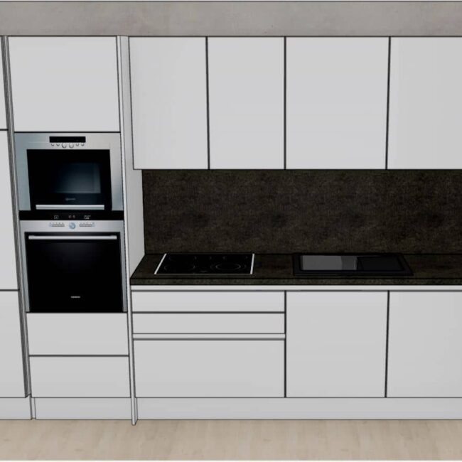 završeni projekt 9662032000, kuhinja po mjeri, model Silbermond