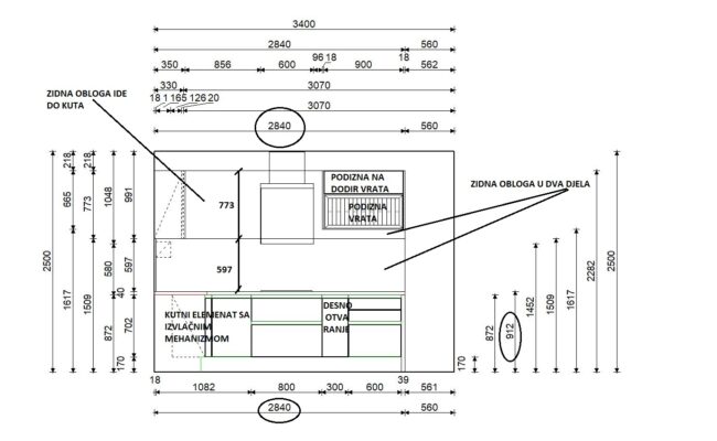 završeni projekt 9663434000, kuhinja po mjeri, model Silbermond