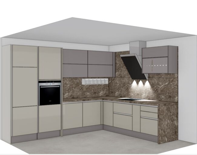 završeni projekt 9663434000, kuhinja po mjeri, model Silbermond