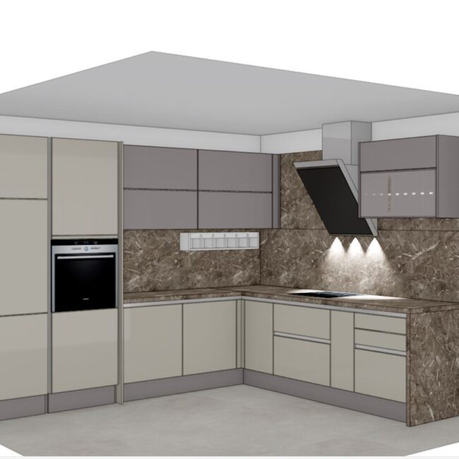 završeni projekt 9663434000, kuhinja po mjeri, model Silbermond
