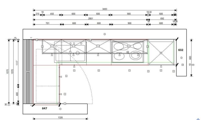završeni projekt 9666209000, kuhinja po mjeri, model Toplux TLOCRT