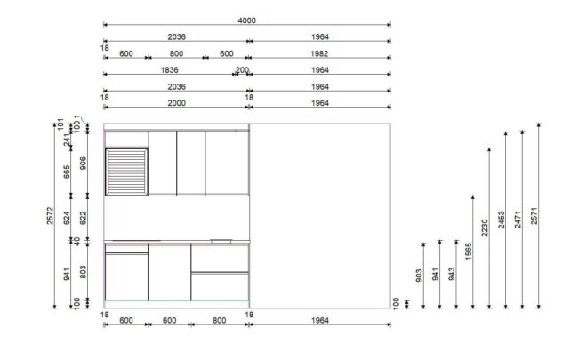Kuhinja po mjeri Granada Seville projekt 9676367000 NACRT_01