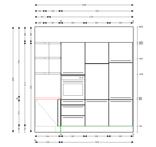 završeni projekt 8665456000, kuhinja po mjeri, model Living ZID03
