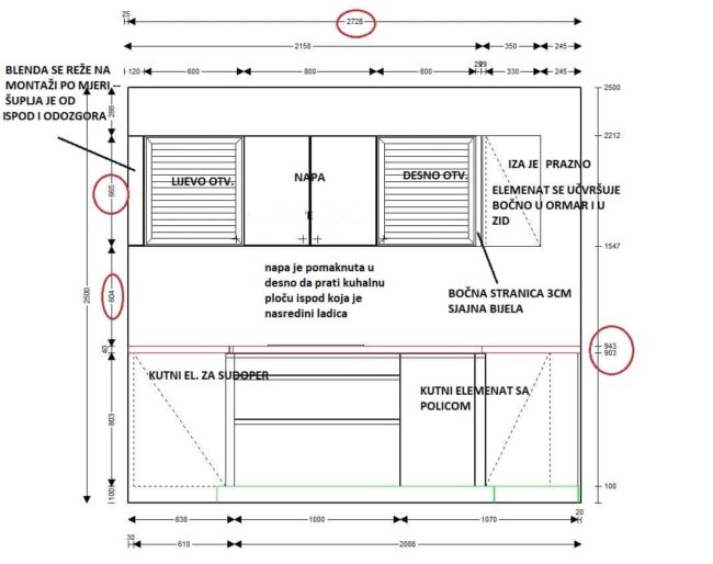 završeni projekt 9612348000, kuhinja po mjeri, model Granada ZID02