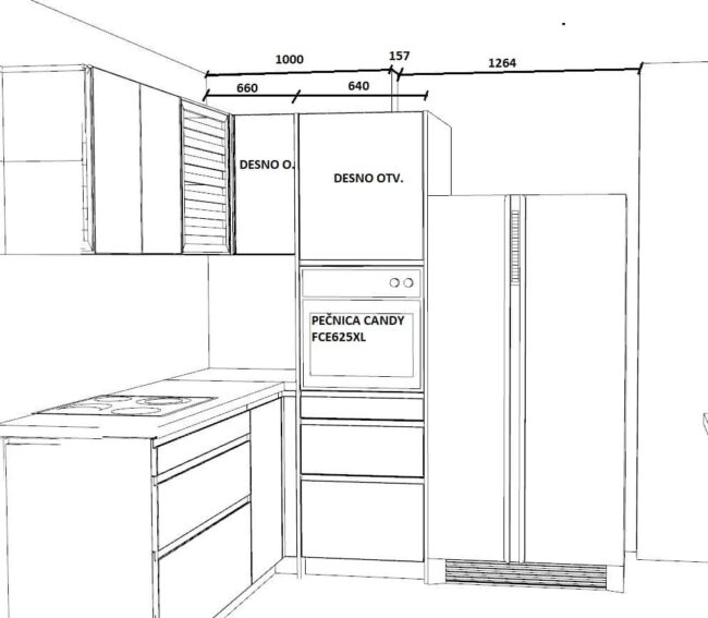završeni projekt 9612348000, kuhinja po mjeri, model Granada ZID03