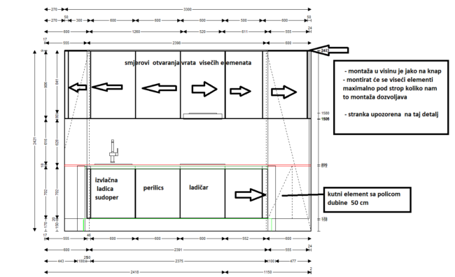 završeni projekt 9628995000, kuhinja po mjeri, model Silbermond ZID01