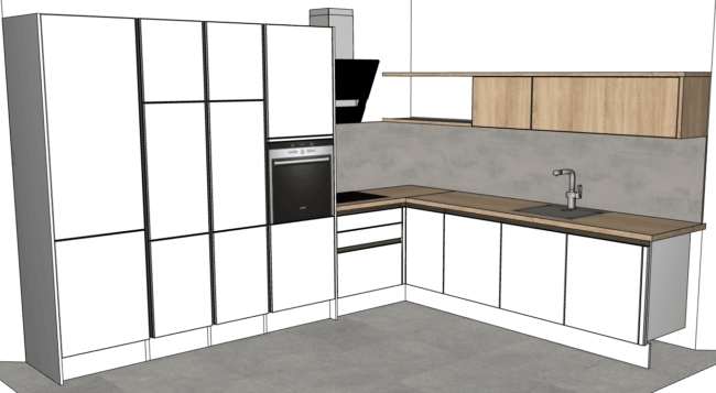 završeni projekt 9629244000, kuhinja po mjeri, model Silbermond