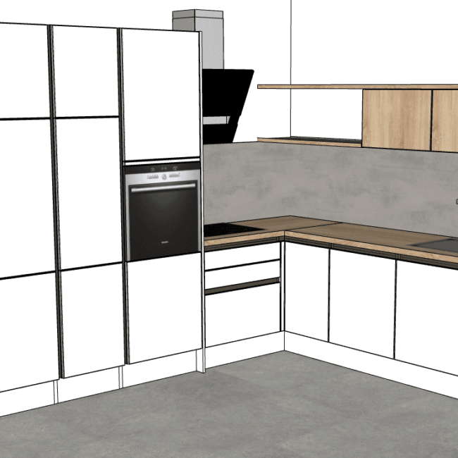 završeni projekt 9629244000, kuhinja po mjeri, model Silbermond