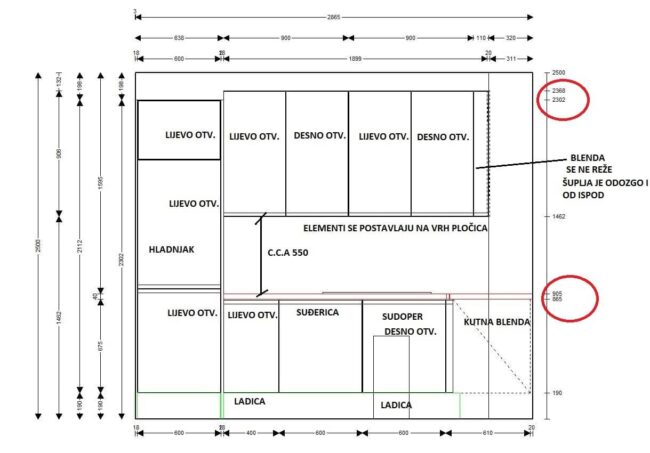 završeni projekt 9629597000, kuhinja po mjeri, model Granada