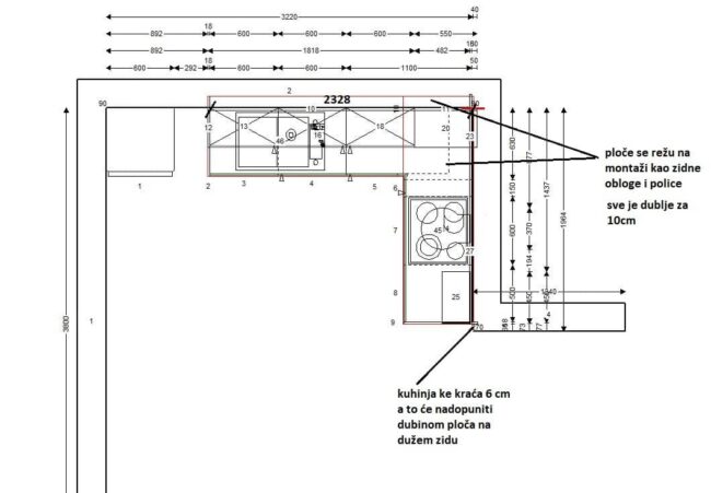 završeni projekt 9644421000, kuhinja po mjeri, model Silbermond