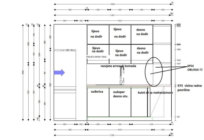 završeni projekt 9644421000, kuhinja po mjeri, model Silbermond