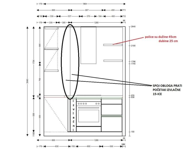 završeni projekt 9644421000, kuhinja po mjeri, model Silbermond