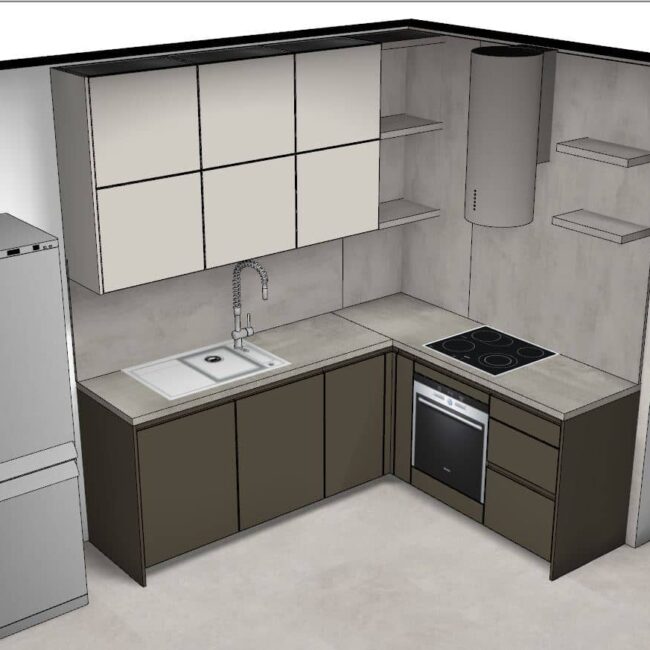 završeni projekt 9644421000, kuhinja po mjeri, model Silbermond
