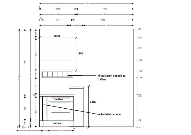 završeni projekt 9645434000, kuhinja po mjeri, model LaCorte ZID03