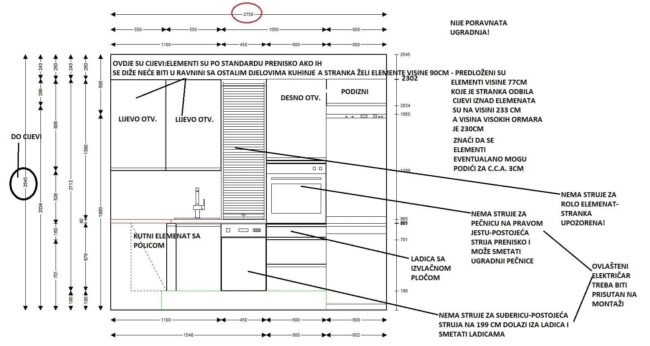 Kuhinja po mjeri Granada Seville projekt 9651085000 NACRT 02