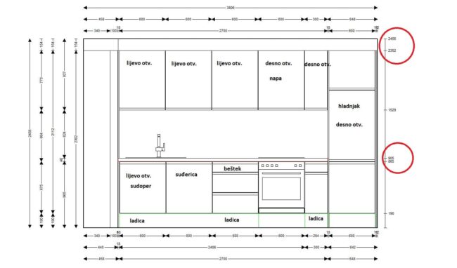 završeni projekt 9652947000, kuhinja po mjeri, model Granada ZID02