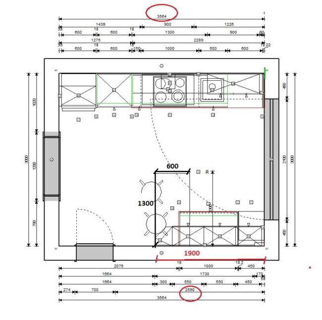 završeni projekt 9671980000, kuhinja Living TLOCRT