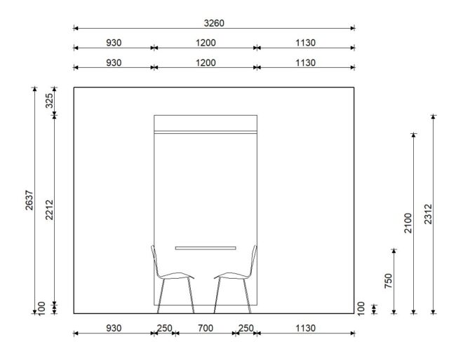 Kuhinja po mjeri Living projekt 9670171000 NACRT_03
