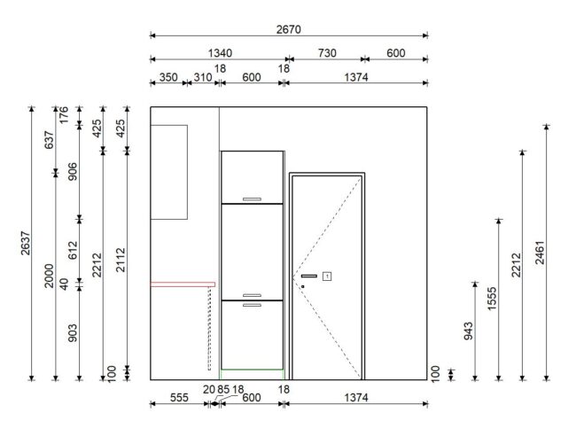 Kuhinja po mjeri Living projekt 9670171000 NACRT_04
