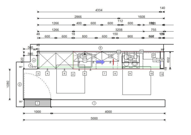 završeni projekt 9668774000, kuhinja po mjeri, model Granada TLOCRT
