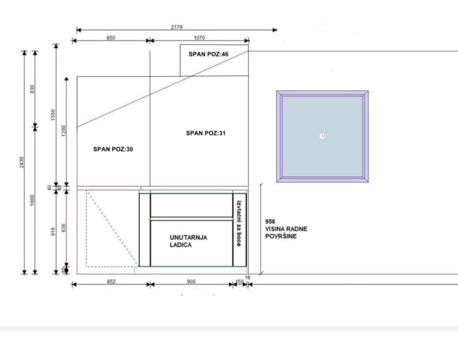 završeni projekt 3600712000, kuhinje po mjeri, model Silbermond ZID02
